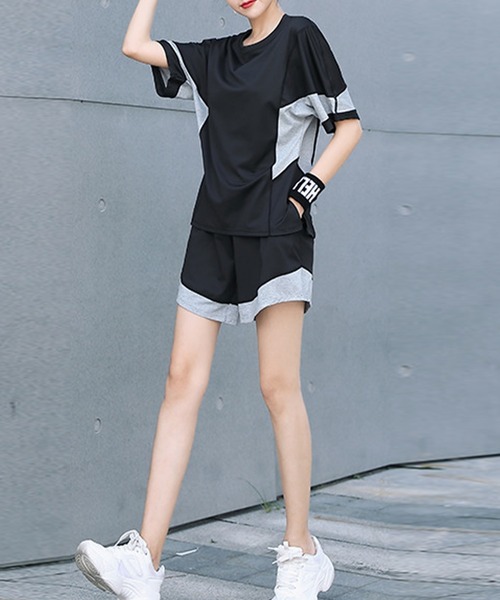 HYS SHOP レギンス スパッツ レディース バイカラーヨガフィットネス
