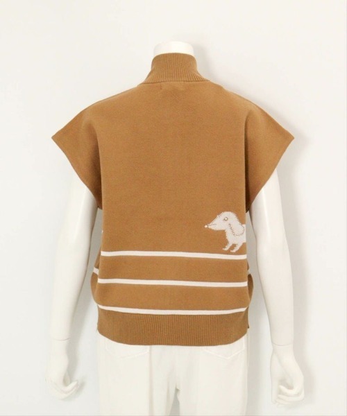 Picone CLUB（ピッコーネクラブ） ベスト ジレ コットン混DOG柄ニット