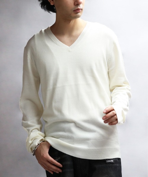 8 セーター ニット カシミヤタッチVネックセーター メンズ レディース