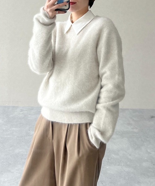 mysty woman（ミスティウーマン） ニット セーター フォックスウール