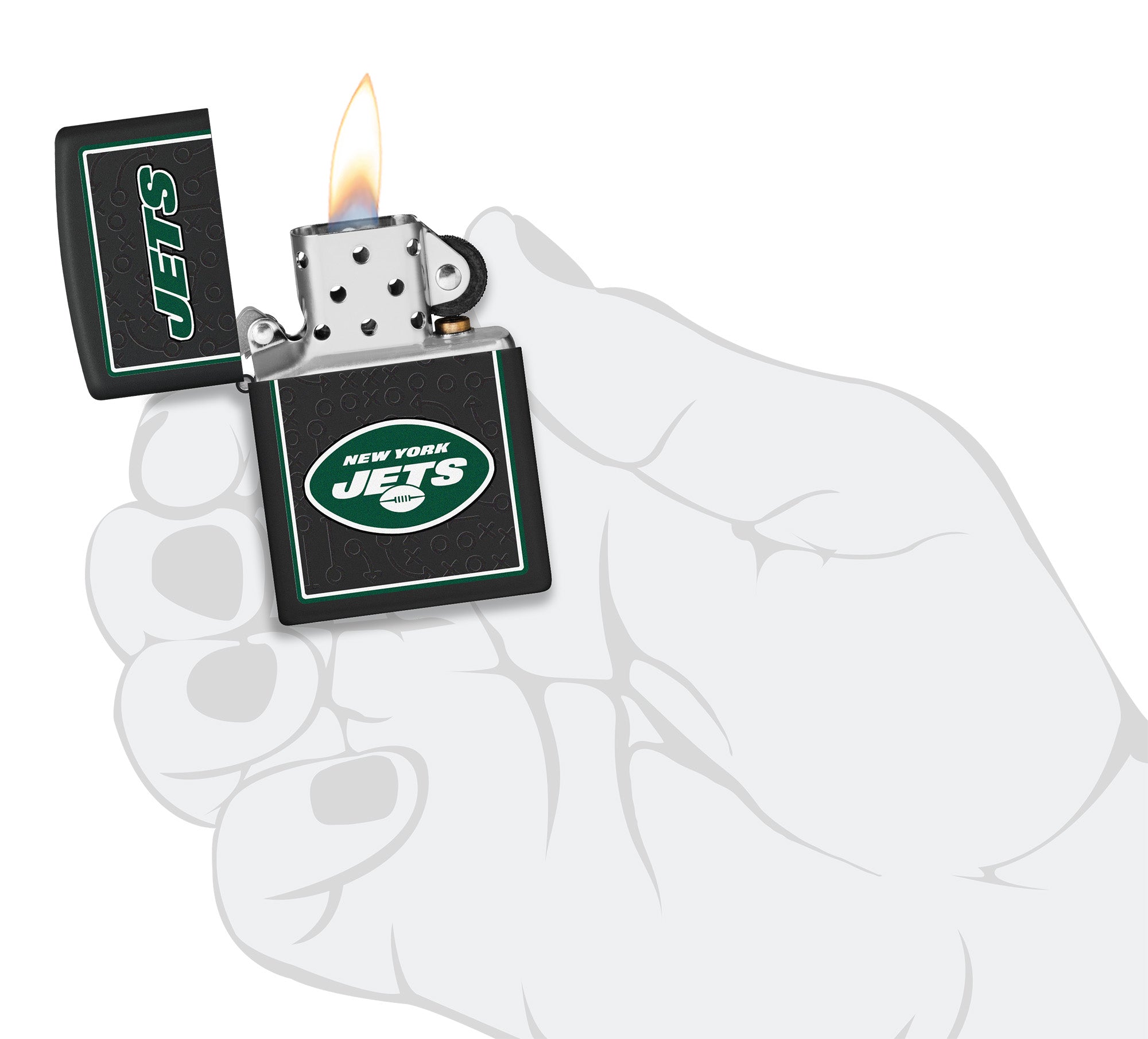 Zippo NFL New York Jets Playbook Design Black Matte Windproof