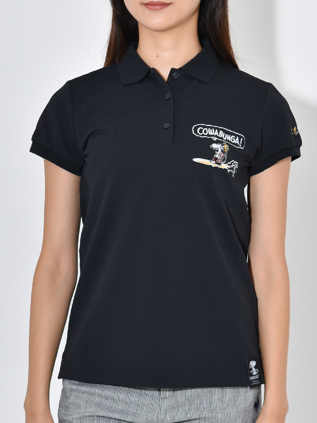 スヌーピーゴルフ 半袖ポロシャツ 642-4960500（ブラック