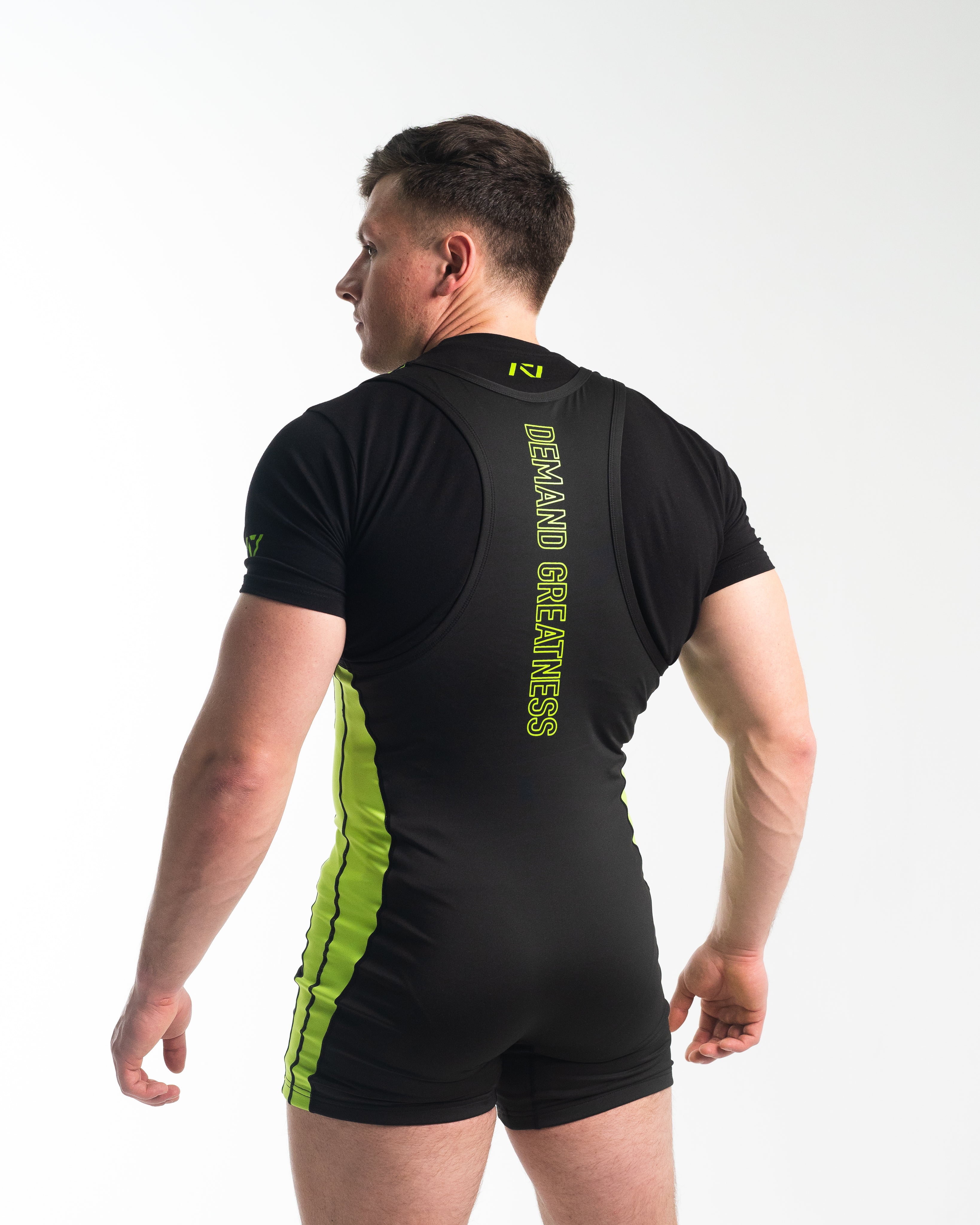Luno Men's Black & Neon Green Singlet - Alien | A7