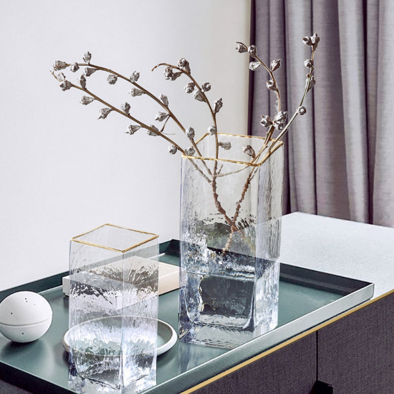 ゴールド縁スクエアフラワーベース – acacia