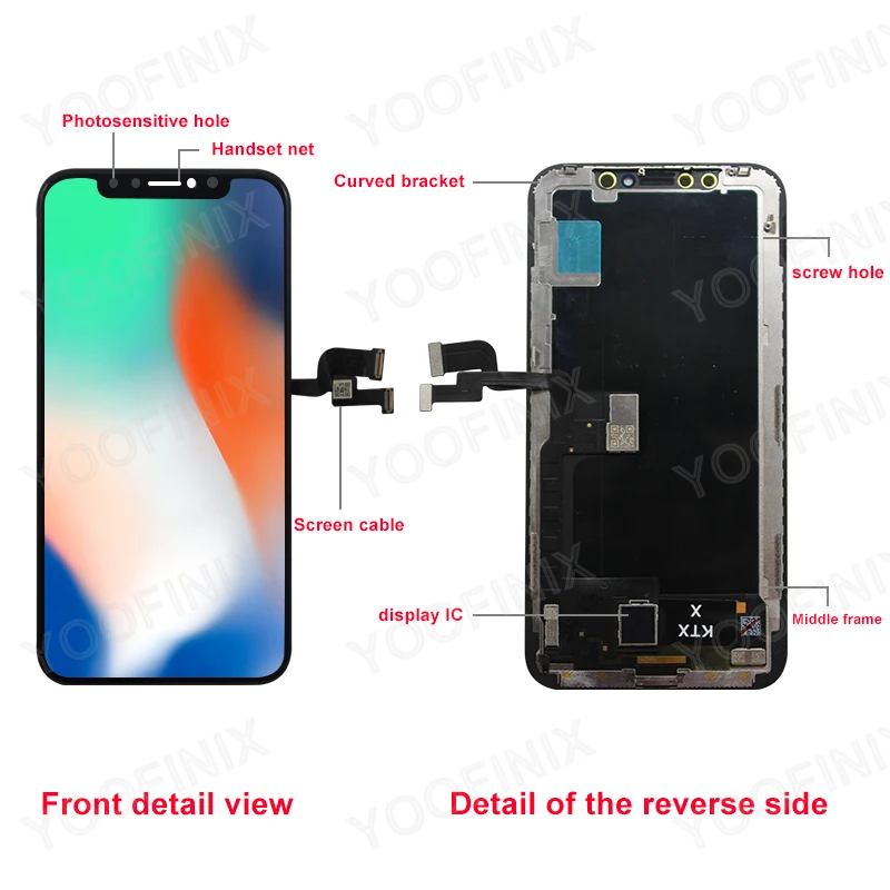 OLEDはiPhone X XR XS MAX 11 Pro 12 Pro LCDディスプレイに適用され