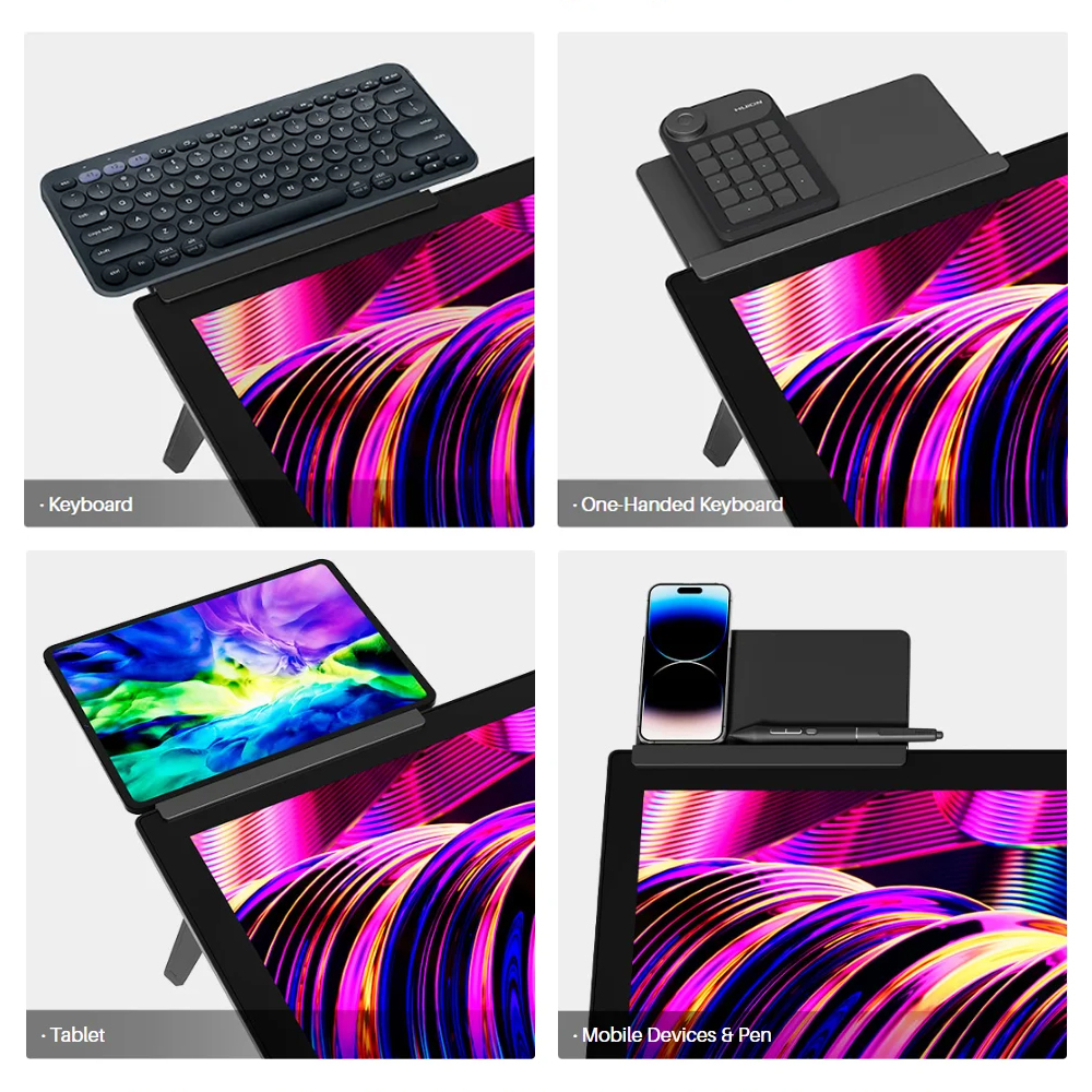 Huion-kamvas pro 24、8.9x5.2インチ用キーボードスタンド、取り付けが