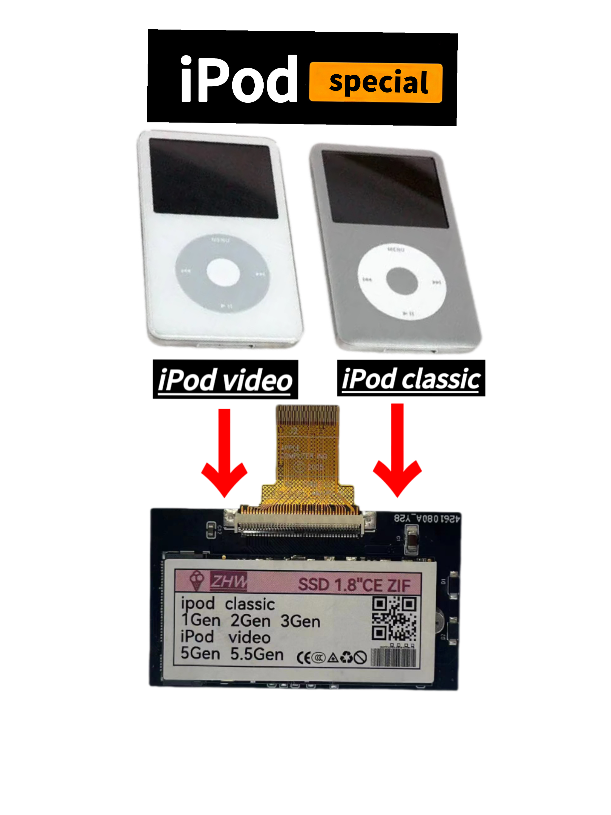 iPod Classic 新しいミニ SSD 64GB 128GB 256GB 512GB 1TB 最も安定