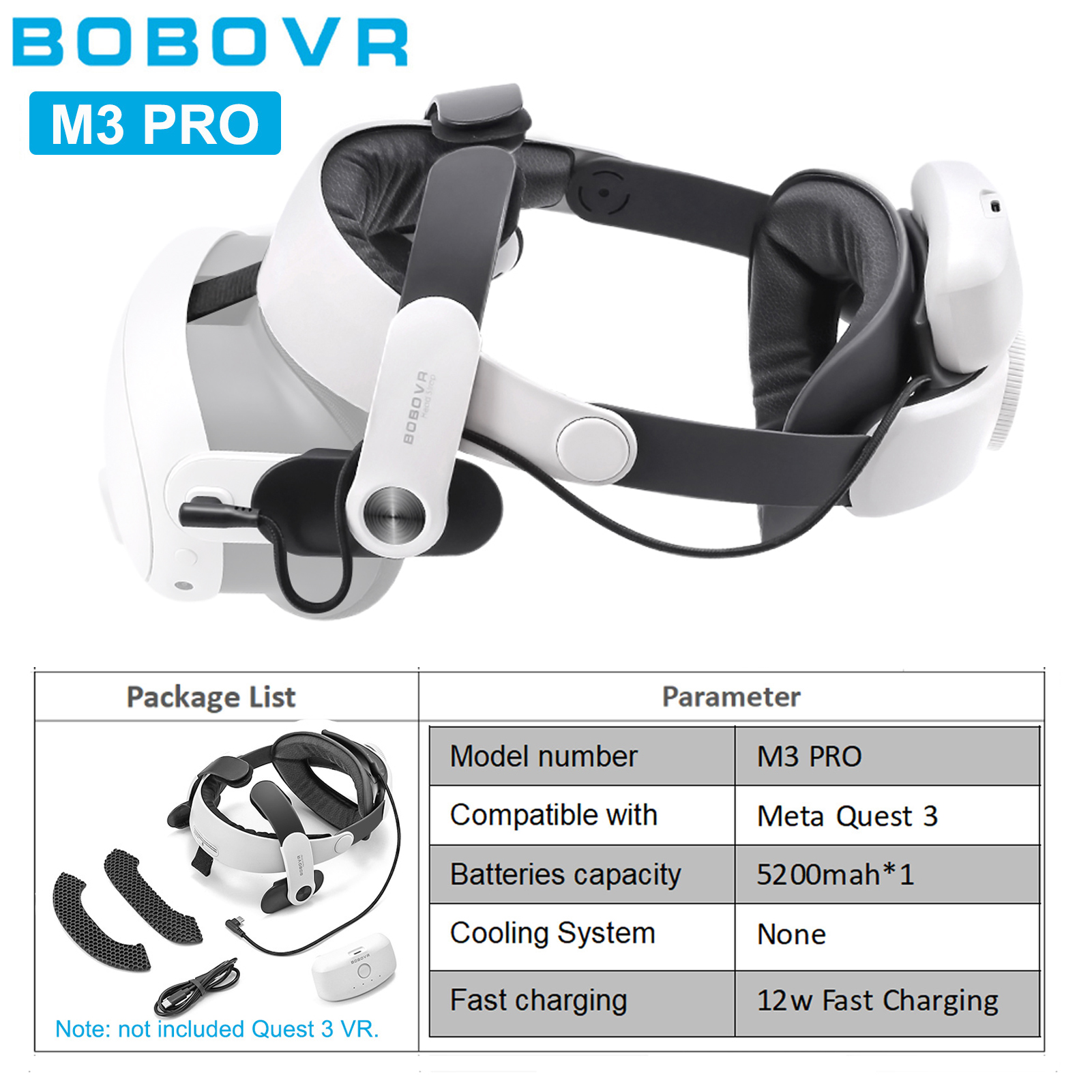 BOBOVR Head Strap For Meta Quest 3S VR S3 Pro Super Strap M3 Max