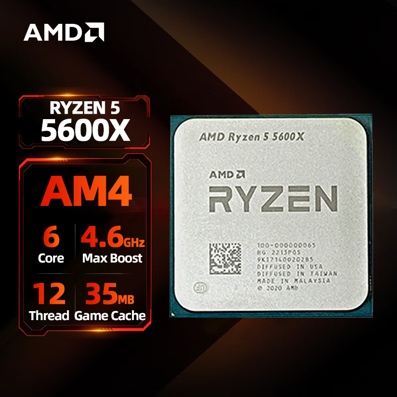 Amd ryzen 5 cpu,PCゲーマー用,5 5600xプロセッサ,4.6ghz,6コア,12