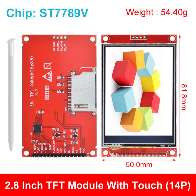TZT 240x320 2.8インチ SPI TFT LCD タッチパネル シリアルポート