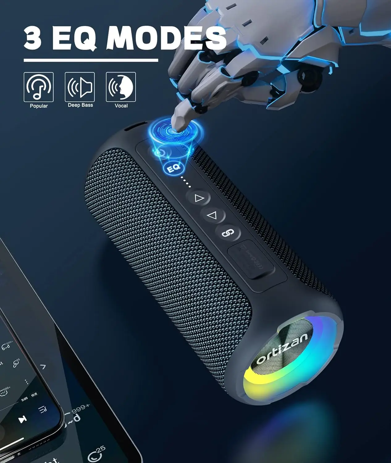 Bluetooth Ortizan-X8 proポータブルスピーカー,IPX7防水ワイヤレス