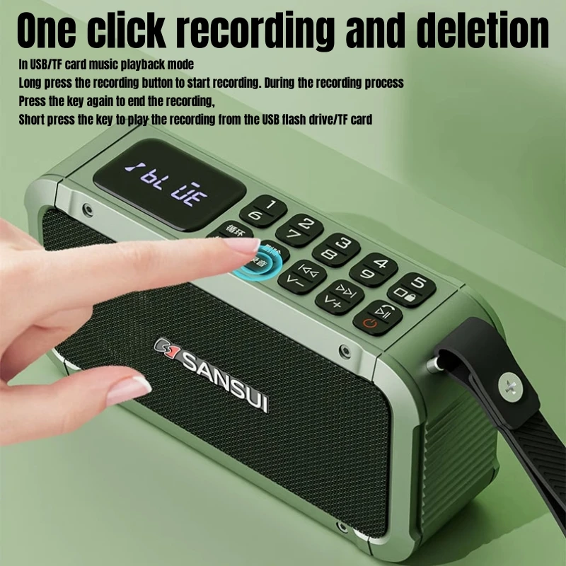 SANSUI F63 Portable Wireless Bluetooth Speakers FM Radio Outdoor