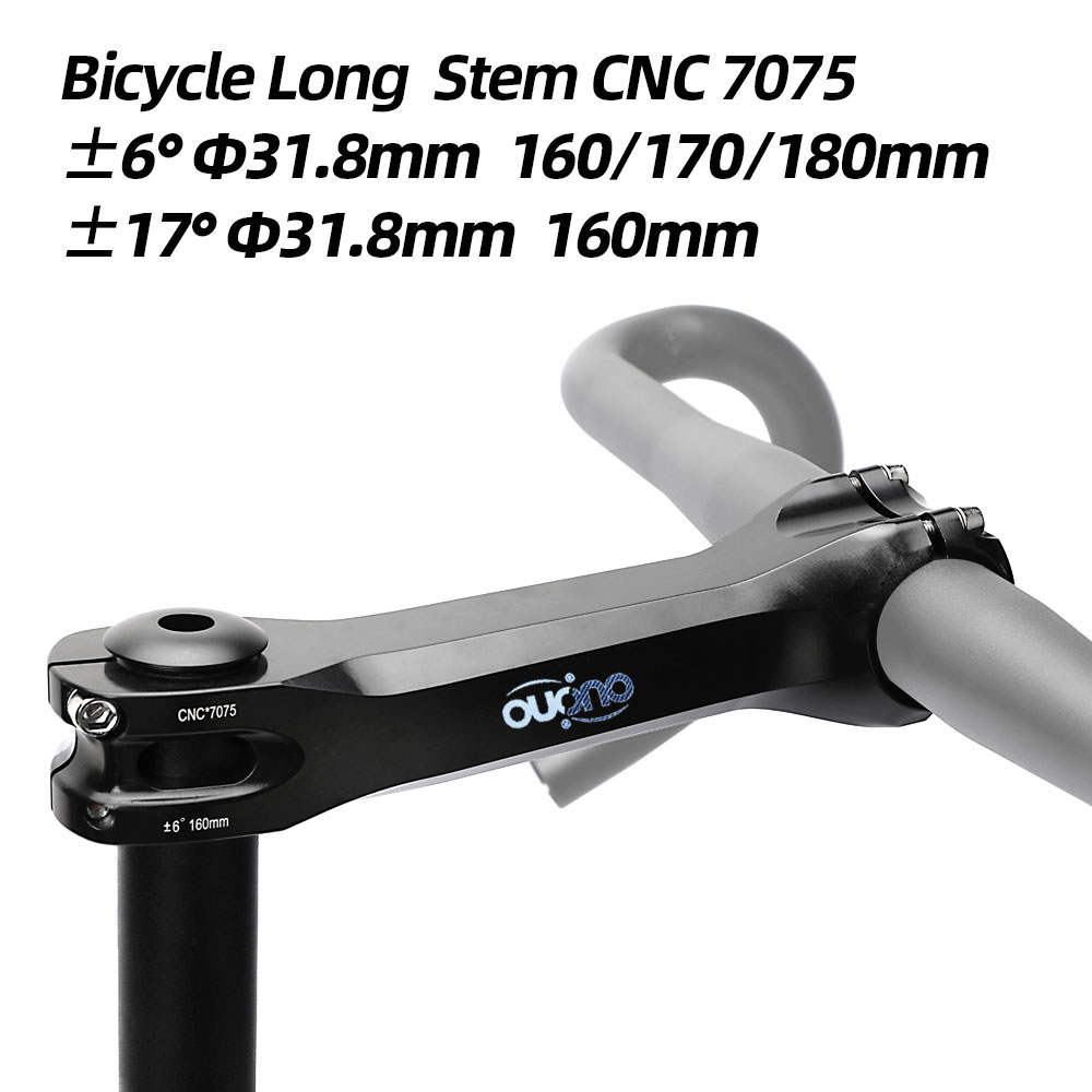 Ouo-ロングバイクステム、7075アルミニウムCNC、17度、6度、mtb