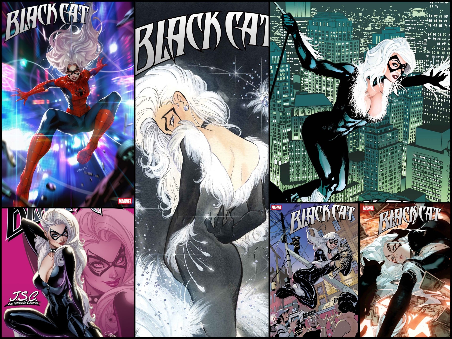 Black Cat swipes the spotlight in new ongoing series and #1 covers