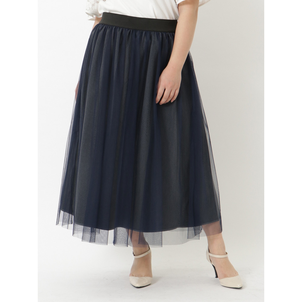 3-10L】リバーシブルチュールスカート（ストレッチ素材） 大きいサイズ