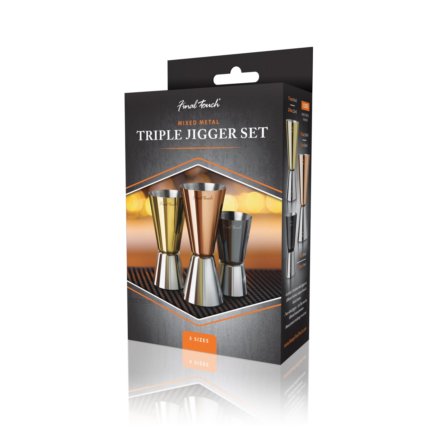 Mixed Metal Jigger Set - Set of 3 | Final Touch®
