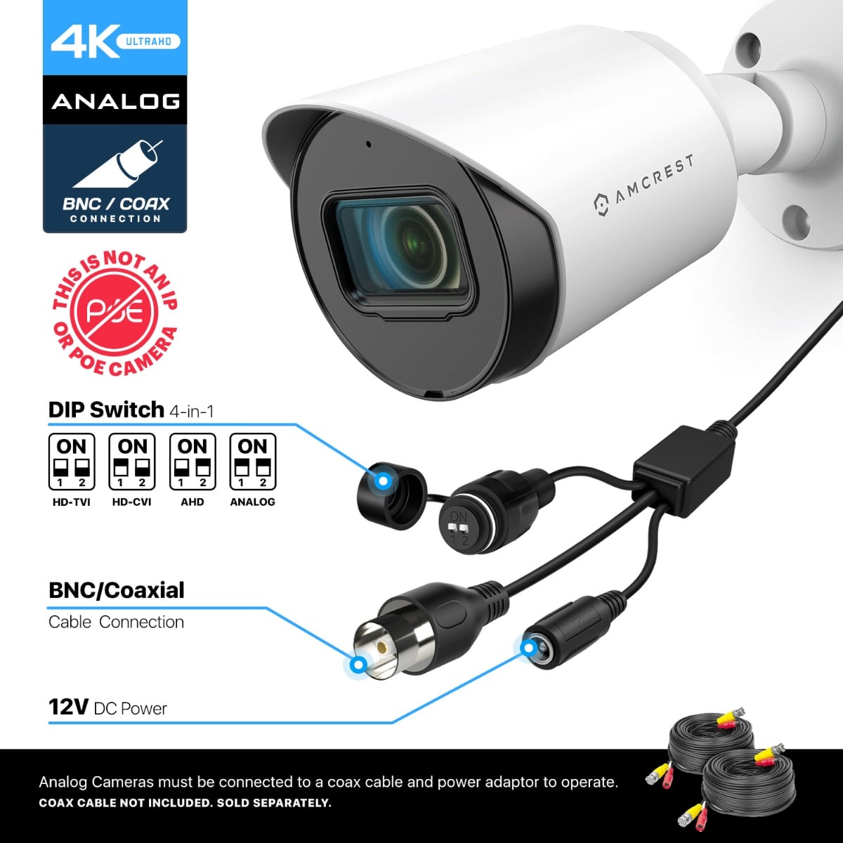 Amcrest ProHD 4K Bullet Outdoor Security Camera, 4K (8-Megapixel