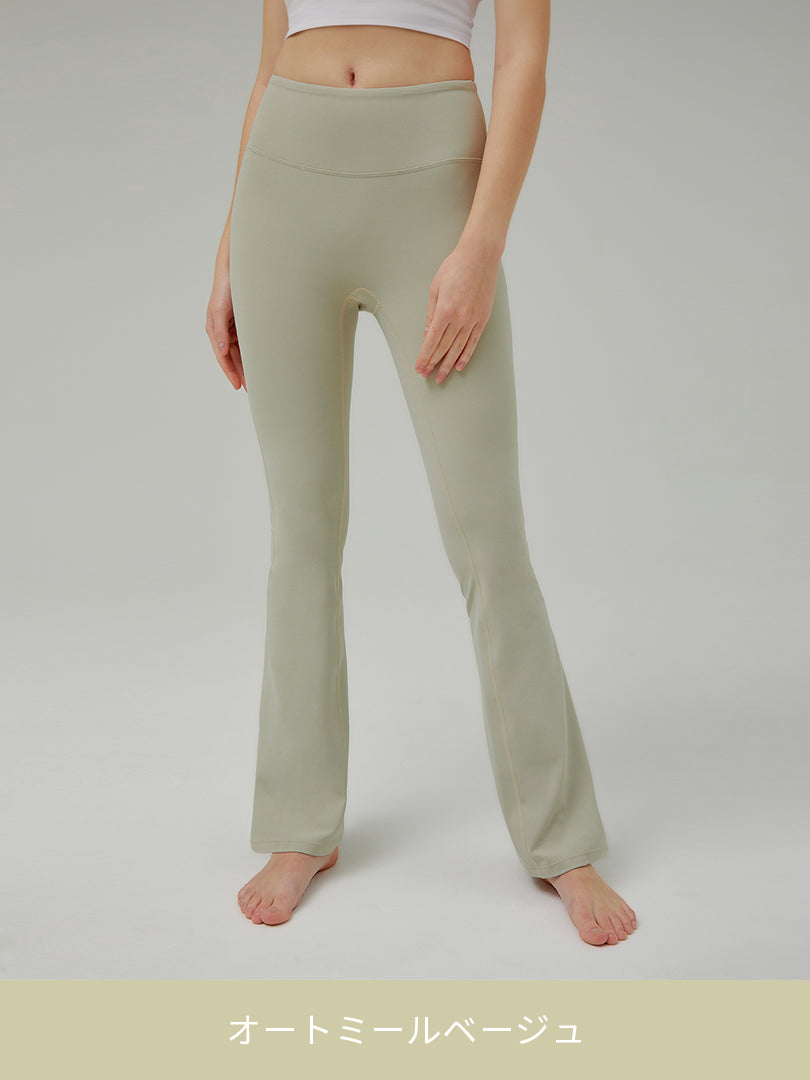 Airywin シャロン フレアレギンス (ベージュ＆ブラウン) | andar JAPAN