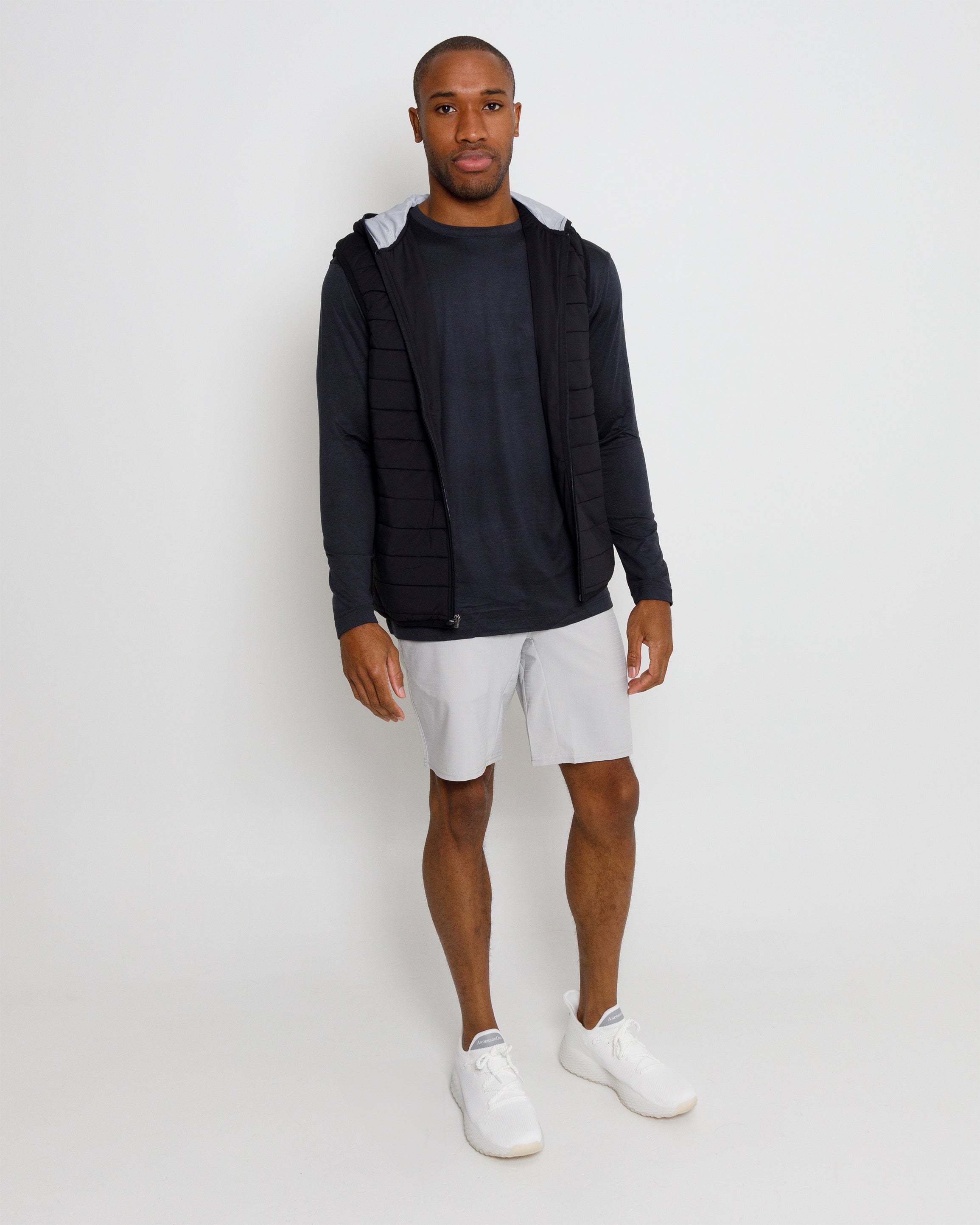 Corlys Hooded Vest - Black/Grey Heather – AndersonOrd Performance