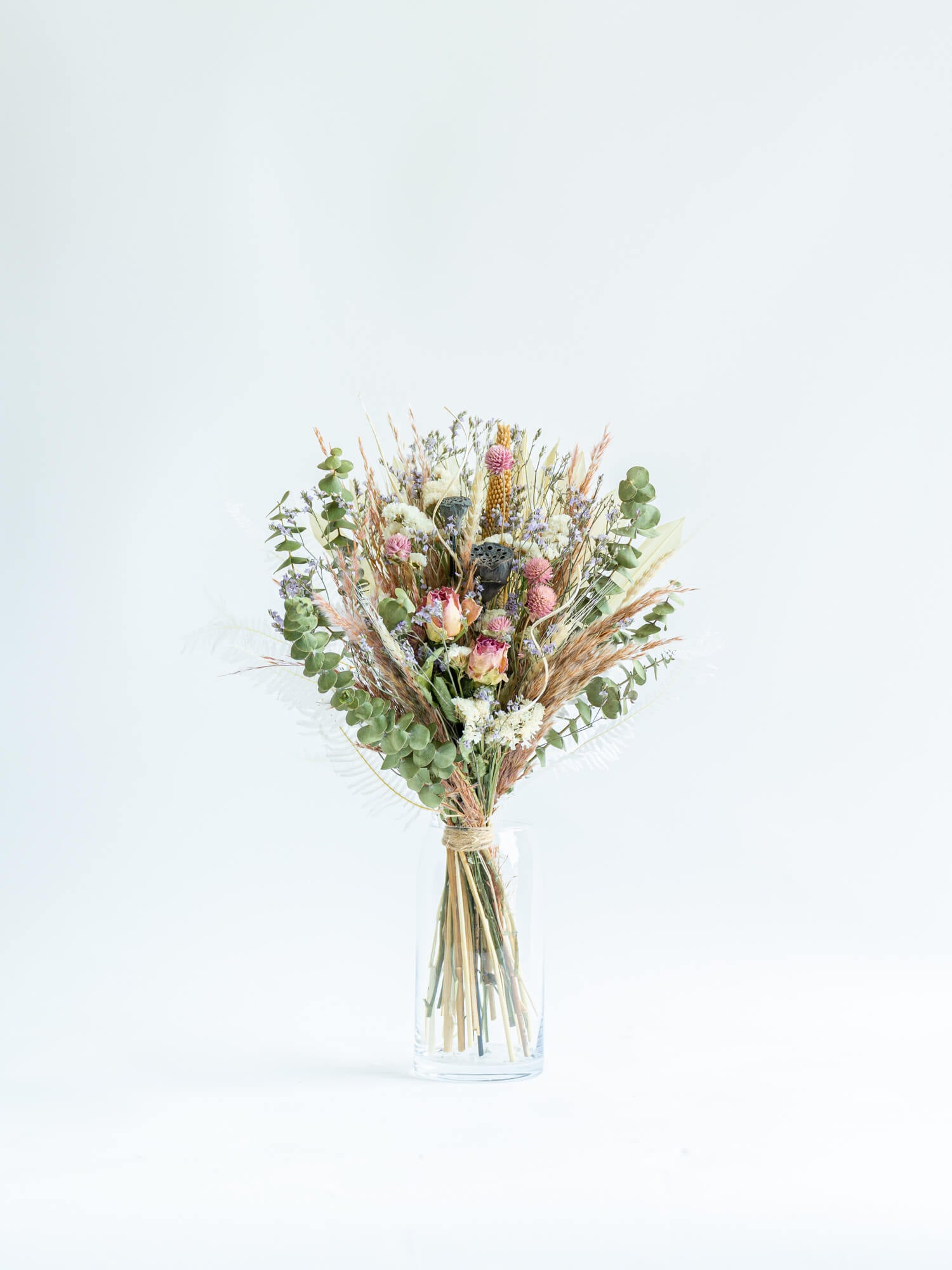 花瓶に飾れる】ドライフラワーの花束 M - ピンク - | お花の通販AND