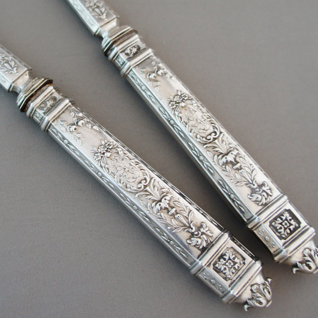 フランス「サラダサーバー フォーク&スプーン セット」《アンティック