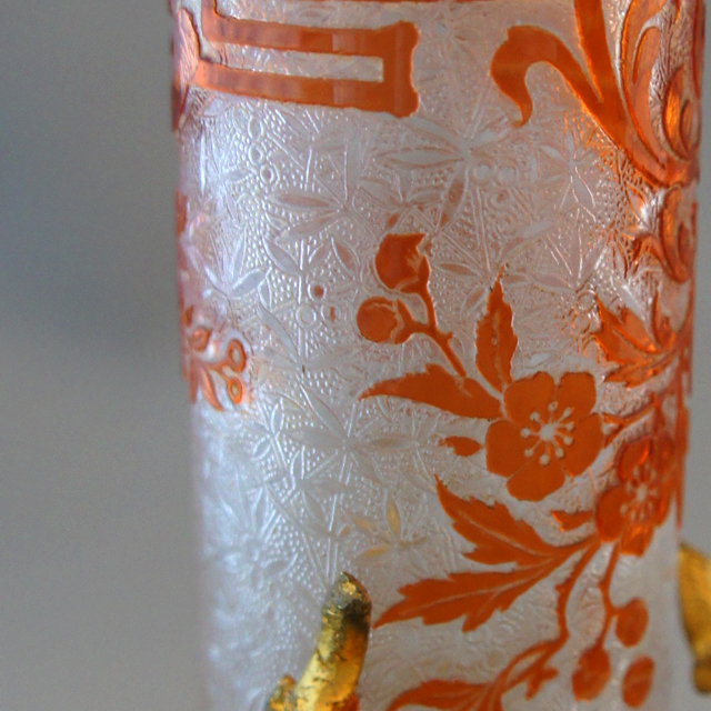 オールドバカラ「エグランチェ E'GLANTIER 台座付 花瓶3点