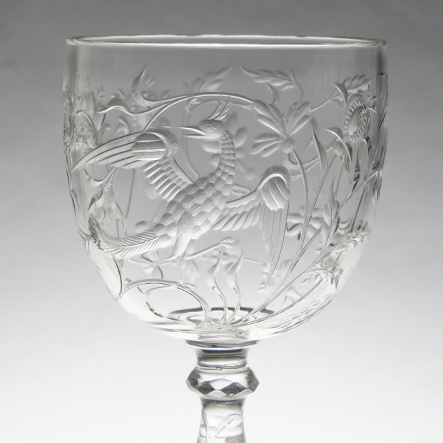 オールドバカラ「鳳凰文 グラス（大）高さ14cm（容量約150ml