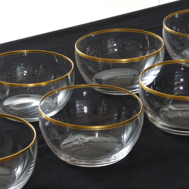 オールドバカラ「縁金彩 3.5寸鉢 8客組」《アンティックかとう》