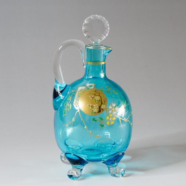 オールドバカラ「窓絵 木瓜文リキュールボトル」《アンティックかとう》