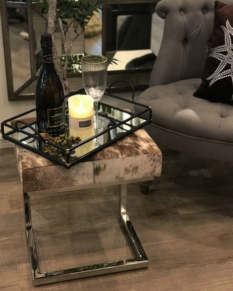 玄関スリムスツール/ リアルファーS 本毛皮｜広島の輸入家具『アサヒ