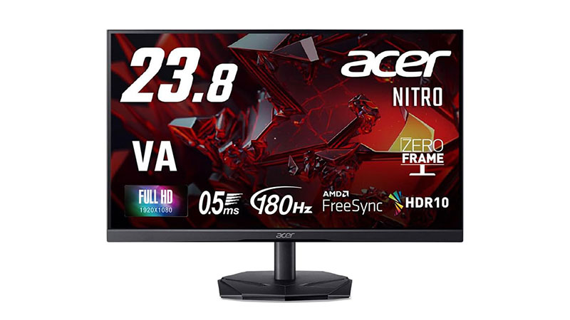 Acerの180Hz駆動23.8型ゲーミングモニターが17,980円など！Amazon