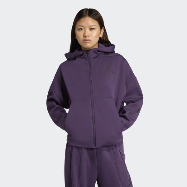 adidas Z.N.E. Full-Zip Hoodie - Purple | Free Shipping with adiClub