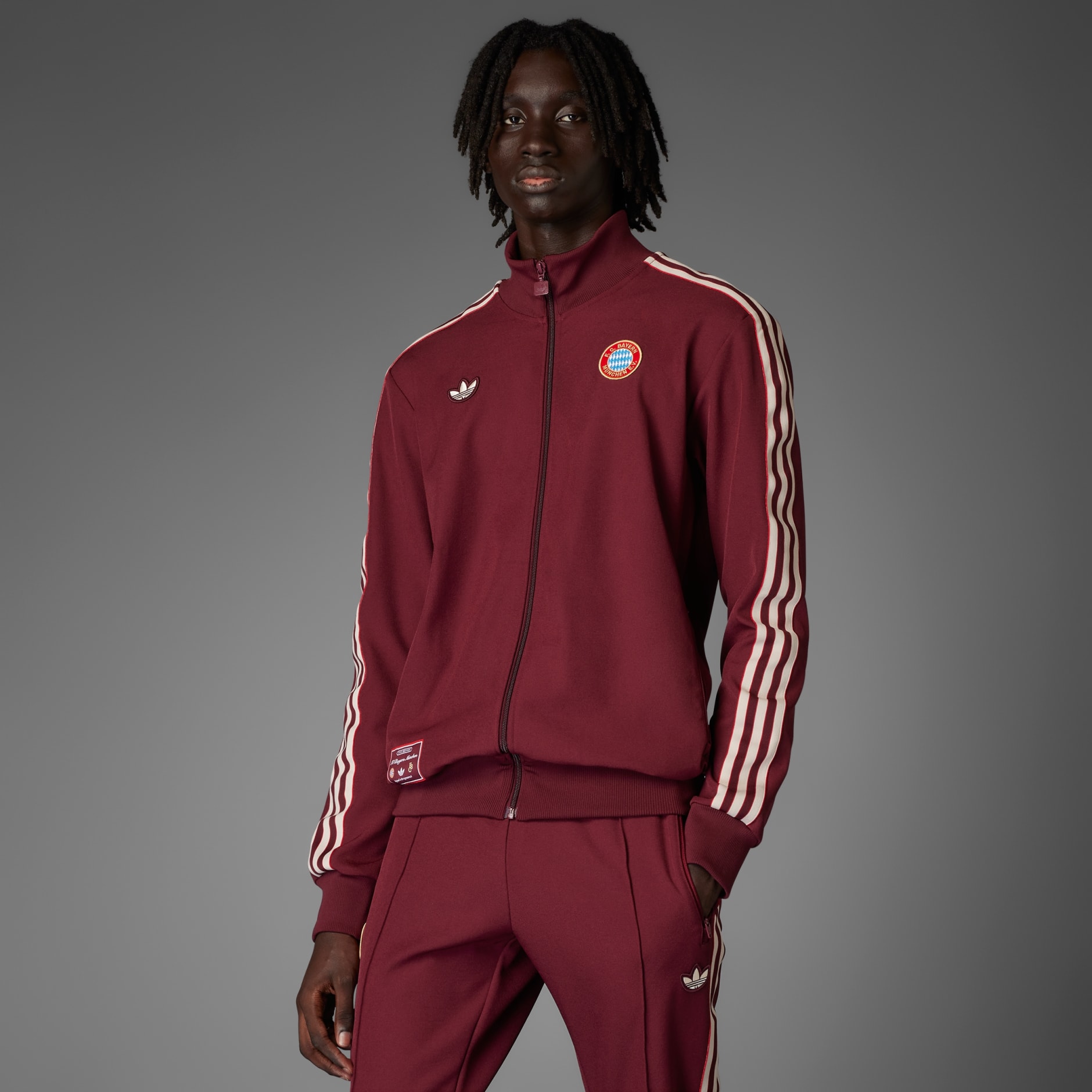 Clothing - FC Bayern Terrace Icons Track Top - Burgundy | adidas