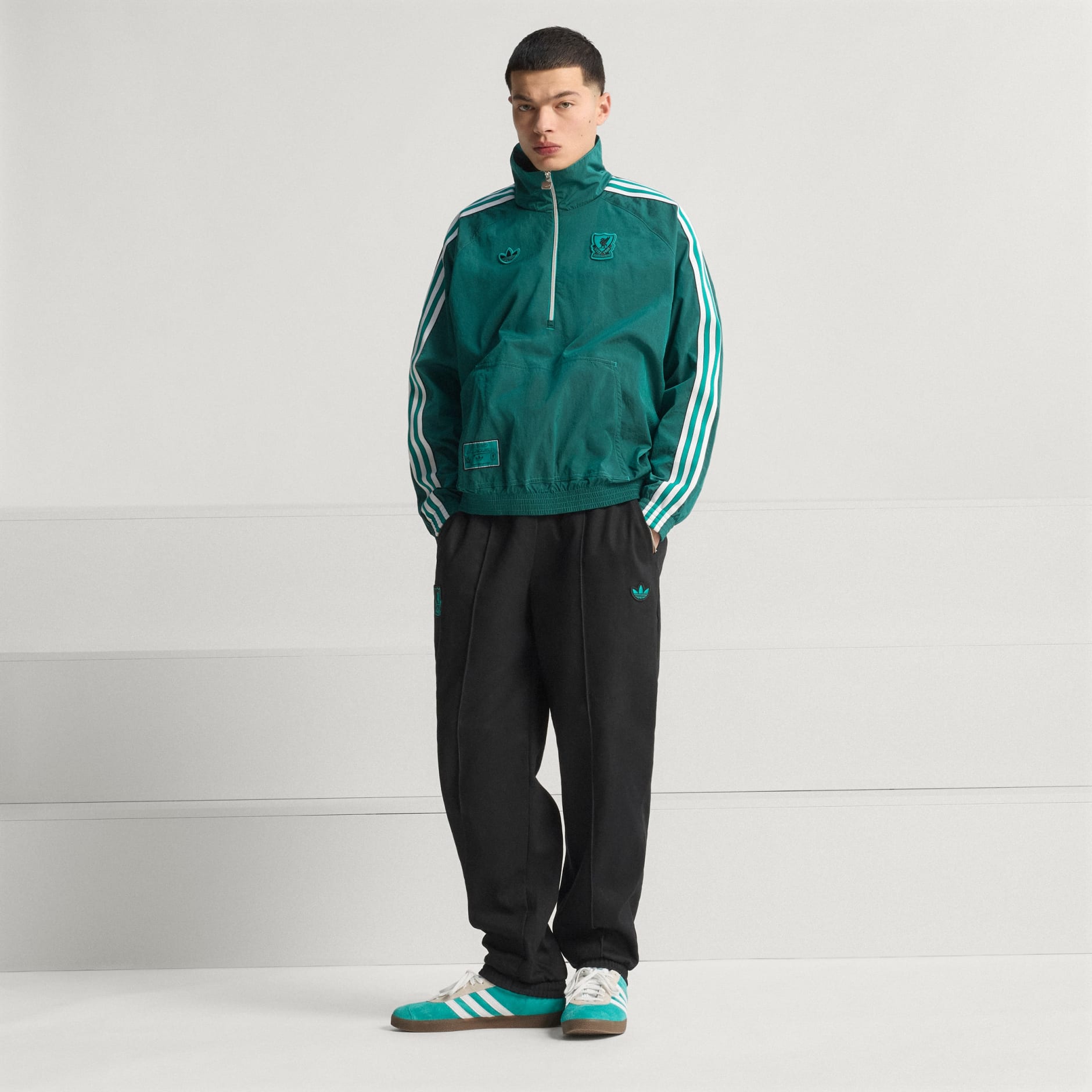 Clothing - Liverpool FC Terrace Icons Half-Zip Jacket - Green
