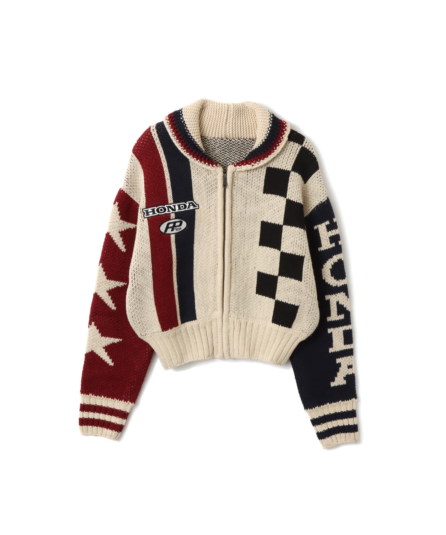 atmos pink x HONDA Zip Up Knit Blouson WHITE（アトモス ピンク