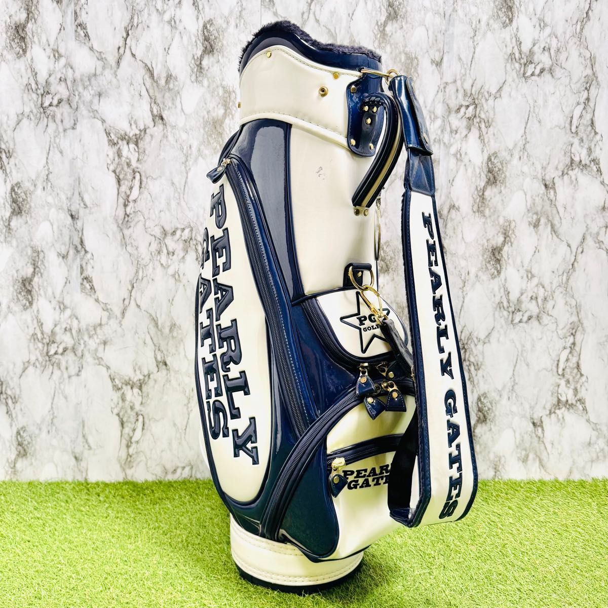 良品】大人気モデル パーリーゲイツ カート式 キャディバッグ エナメル