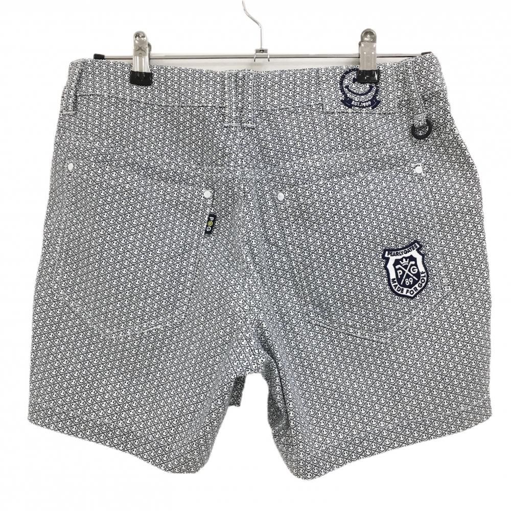 美品】パーリーゲイツ ショートパンツ ネイビー×白 ニコちゃん総柄