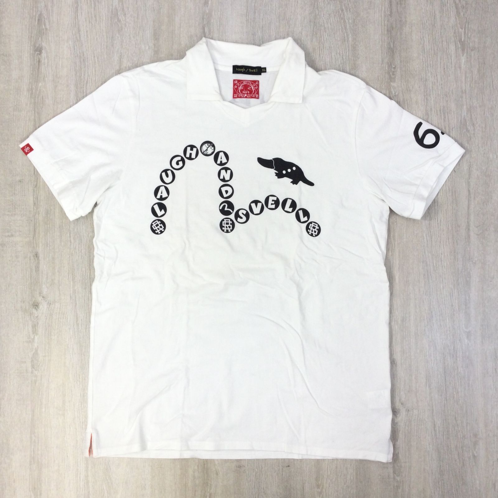 ROUGH&SWELL ラフアンドスウェル ポロシャツ XL 白 LAUGH AND SWELL