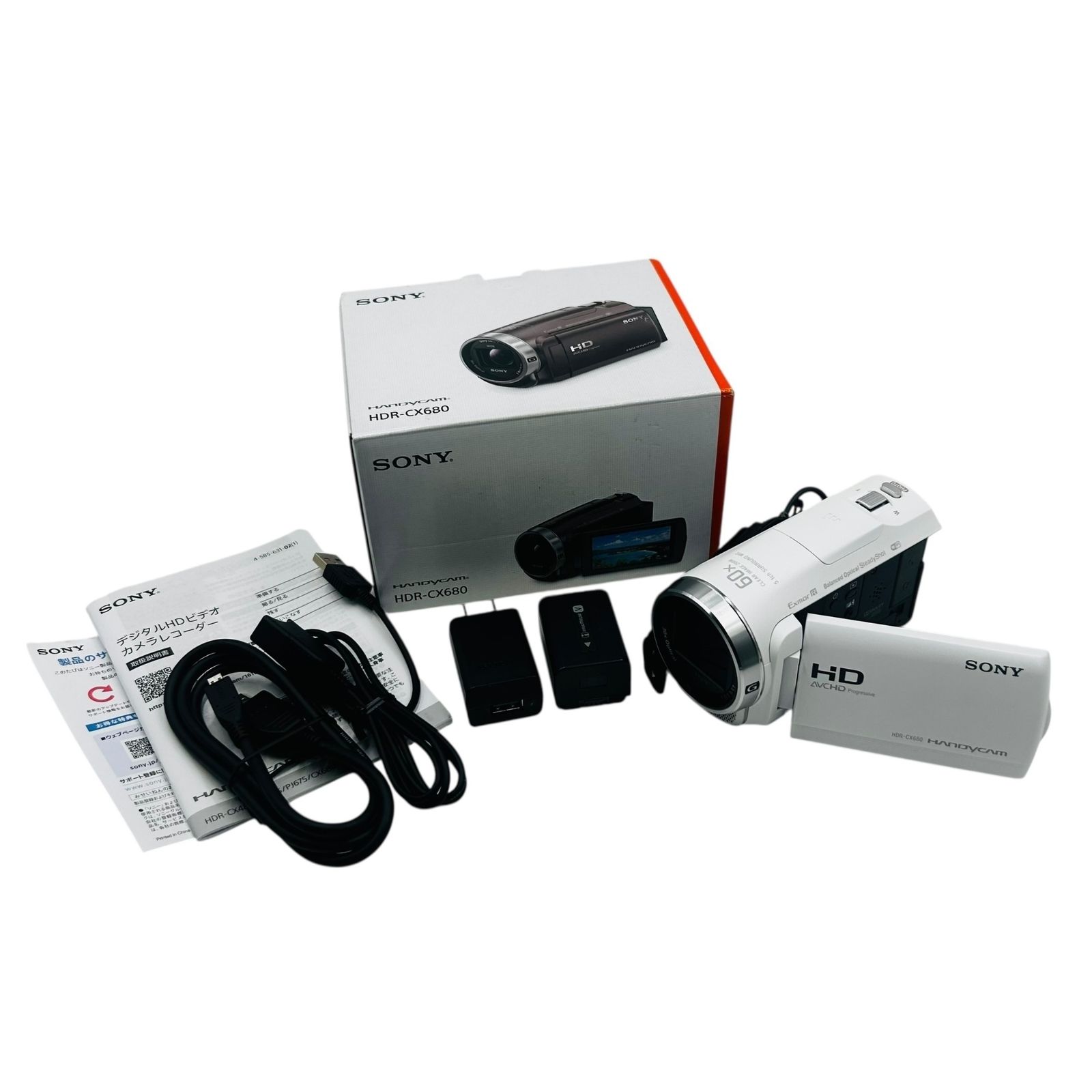 □美品 SONY HDR-CX680 ホワイト デジタルHDビデオカメラ Handycam