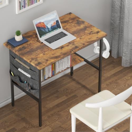 ZXD 机 pcデスク ラック付きデスク 幅80cm×奥40cm パソコンデスク つく