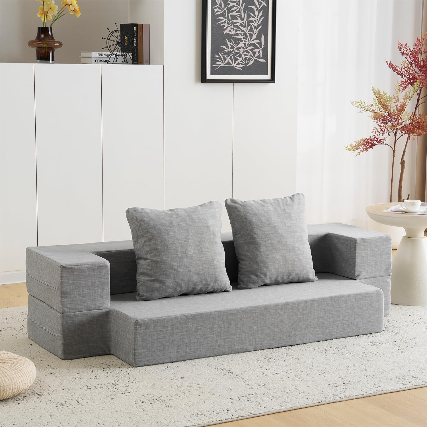 2人掛けソファーベッド 組立て不要 フロアソファー ローソファー 2人