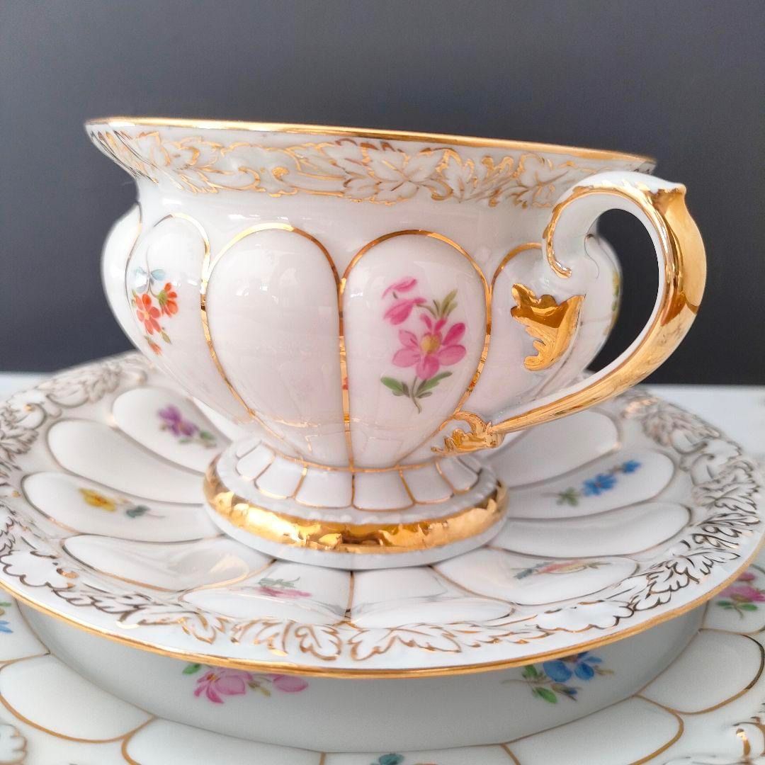 希少品☆マイセン 宮廷の小花 Xフォーム トリオ 散らし小花 カップ