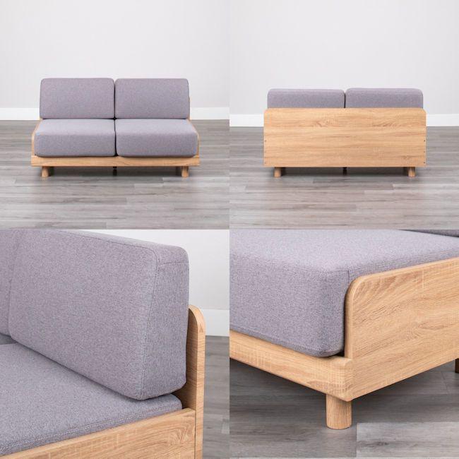 北欧風アームレス2人掛けソファ 幅140cm ラブソファ コンパクト（1266