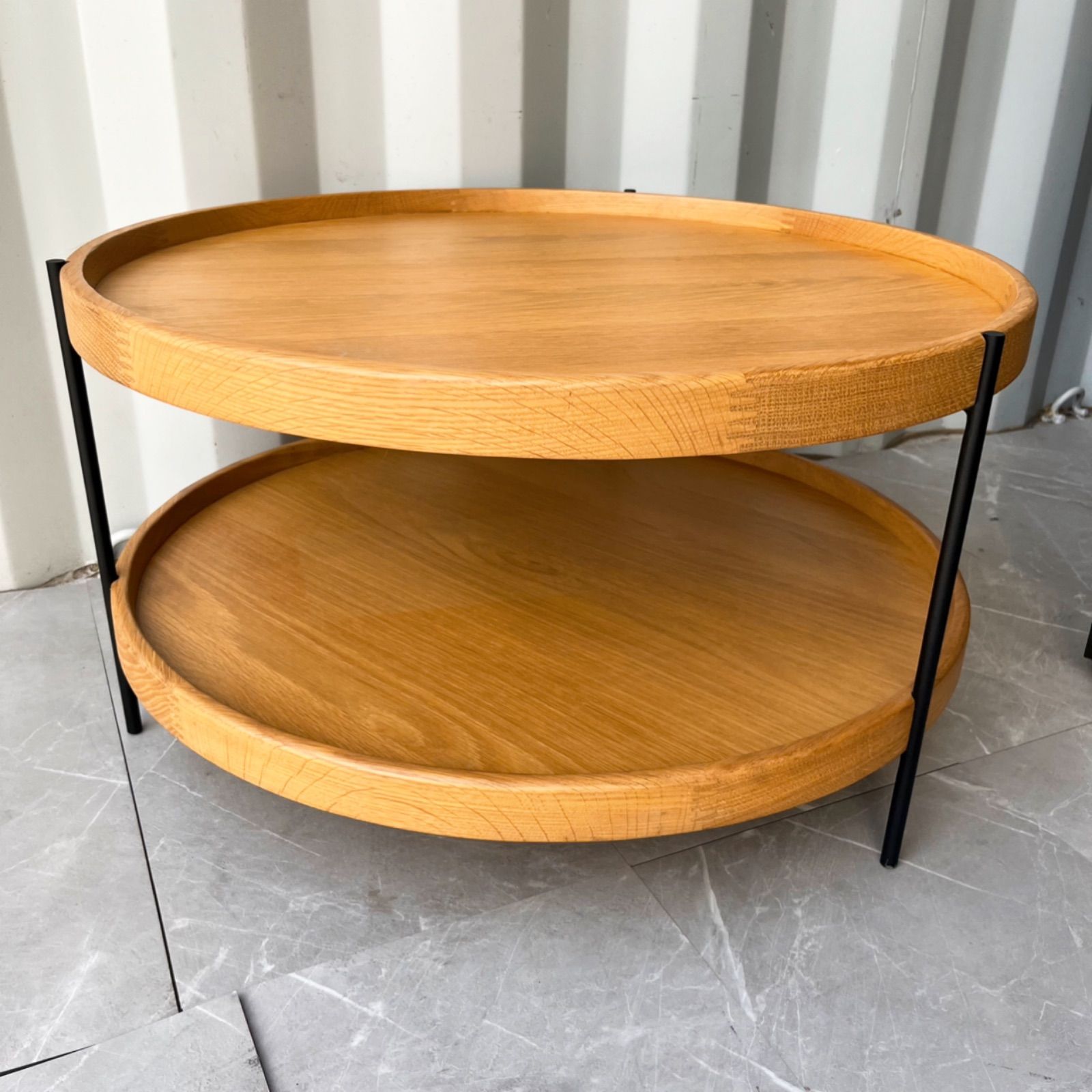 取付無料！モーダエンカーサ フムラ コーヒーテーブル 2段式ラウンド