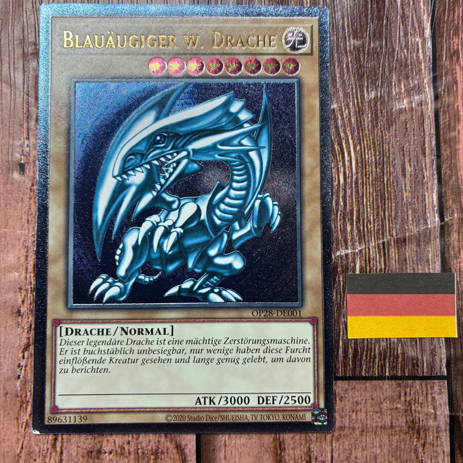 遊戯王 青眼の白龍 ドイツ版 EU版 OTS28 レリーフ - メルカリ