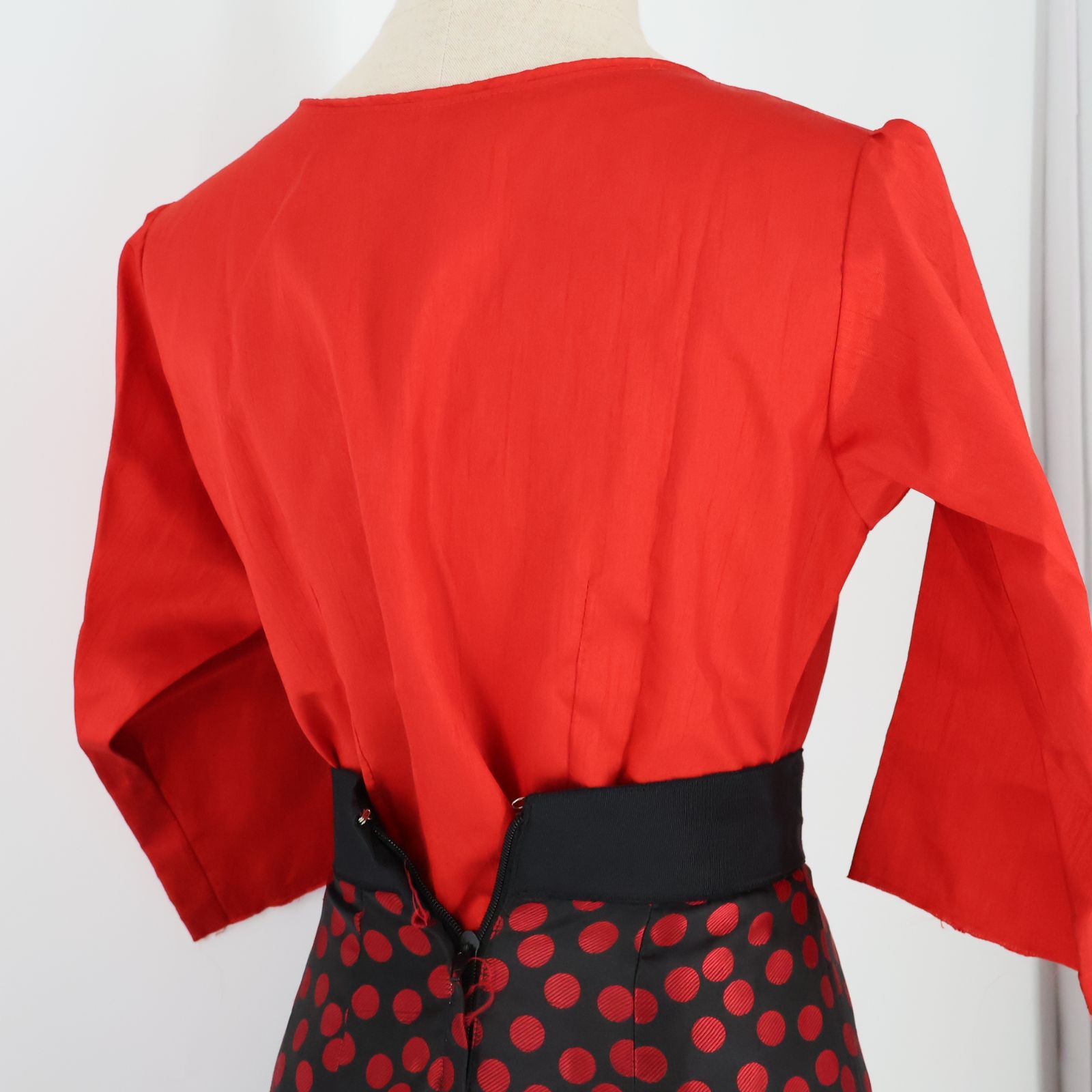 美品 スペイン製 フラメンコ衣装】レッド×豪華ボランテ 上下セット