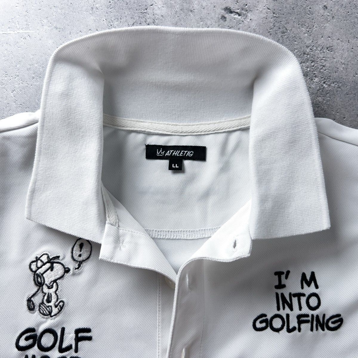 ATHLETIG SNOOPY GOLF スヌーピー 刺繍 吸水速乾 ストレッチ 半袖