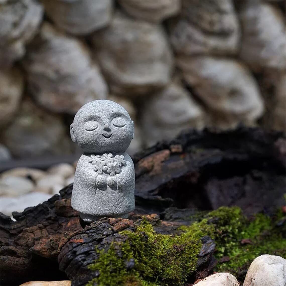 数量限定】神仏像 かわいい御影石 幸せ願い縁の良いおきもお (手の花