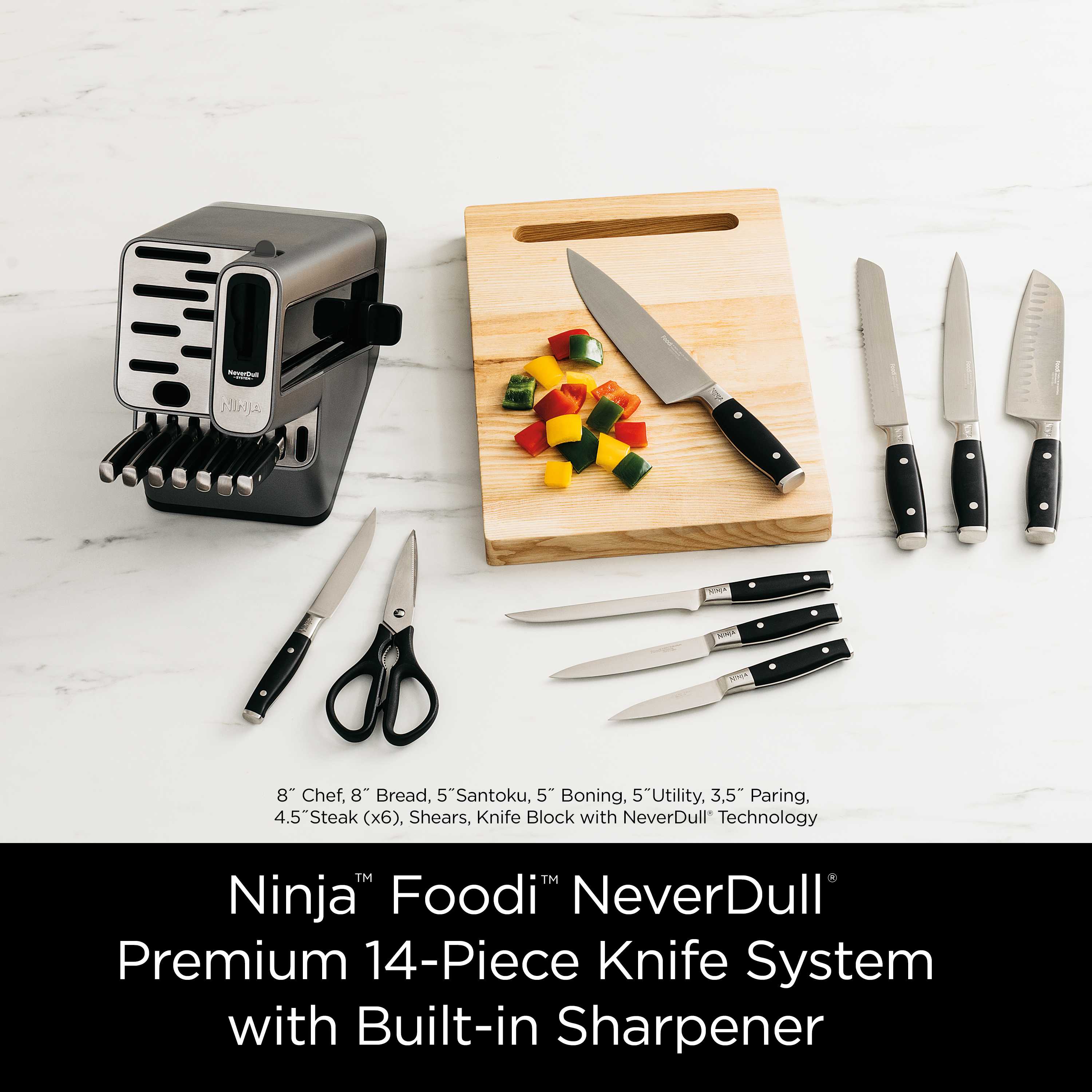 Ninja NeverDull™ 17-Piece Premium Knife System Knife Sets - Ninja