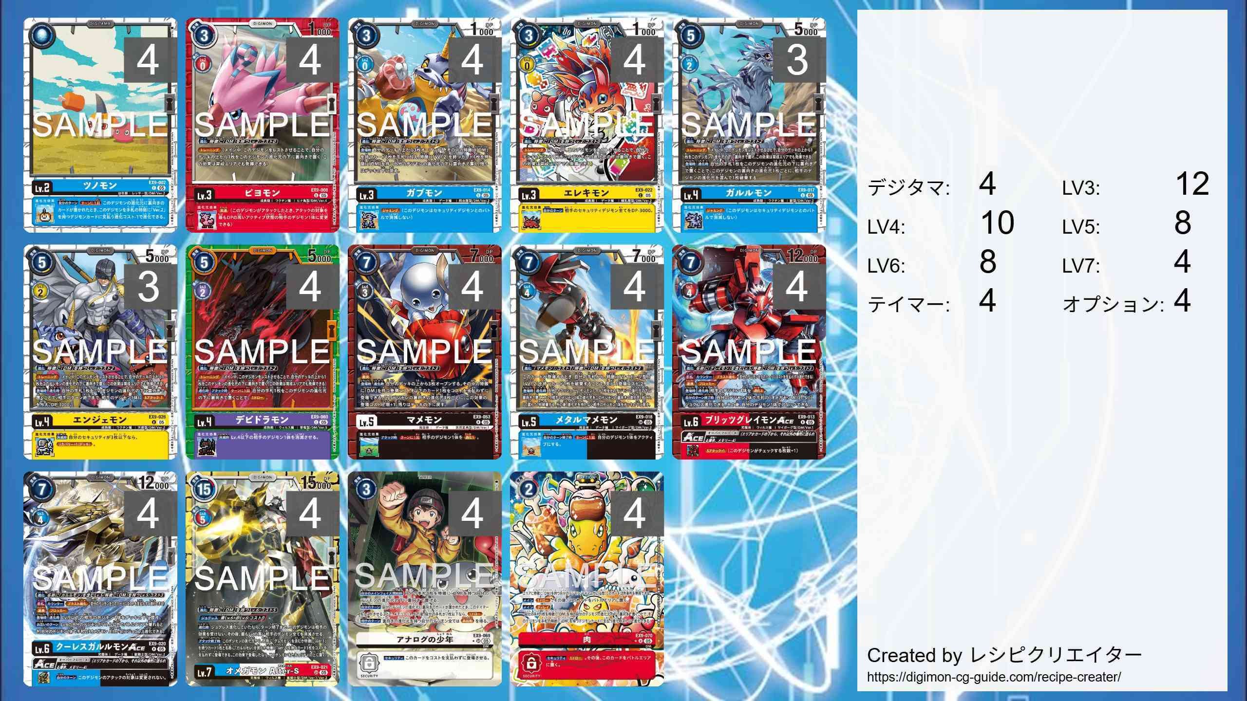 ガチ実践検証 vol.12.2：DM(デジタルモンスター) デッキレシピ｜でじの